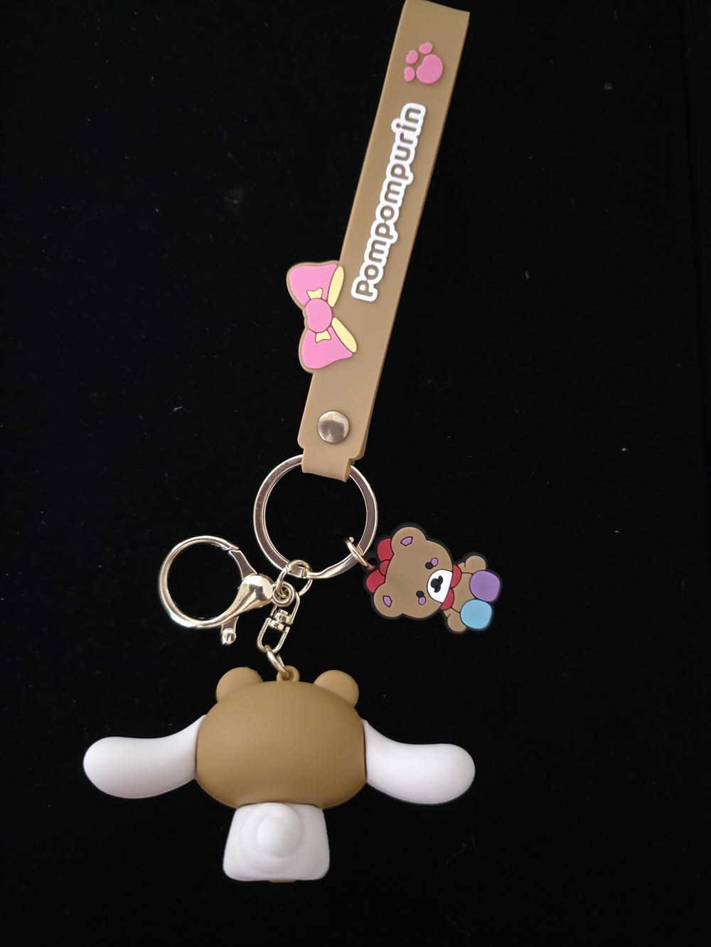 Pompompurin Brown & White Character Keychain with Strap - Picture 3 of 3